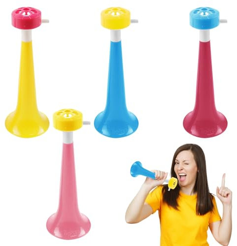 Wonjean Cheerleading Trompete Spielen 4Pcs Tröte Laut Fussball Fanfare Sehr Lautes Tröte Cheerleading Trompete Krachmacher Horn Plastik Trompeten Fanartikel Tröten on