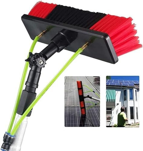 3–12 m Waschbürste mit Wasseranschluss, Teleskopstange, Fensterreinigung, ausziehbarer Reiniger für Wintergartendächer, Reinigung von Photovoltaik- und Solarmodulen, 8 m Stange, 50 cm Bürste