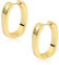 Gold Creolen Ohrringe für Damen - Kleine Klobige Dicke Creolen, Hypoallergen, Huggie, Breit, Geometrische Ohrringe mit Quadratischen und Rechteckigen Designs für Damen und Mädchen