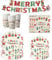 51 Pezzi Set Stoviglie Usa e Getta per Feste Natalizie- piatti di carta,Striscione,Tovaglioli e Bicchieri di carta usa e getta di Natale Festa di Natale, Festa di Capodanno