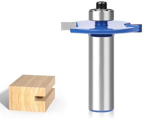 1 Stück Biscuit Jointer Router Bit, 6mm 6,35mm 12mm 12,7mm Schaft T-Slot Fräser mit Lager Slot Cutter Router Bit Holzbearbeitungswerkzeug(6mmx4mm)