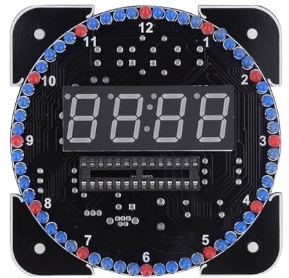 Clock Suite DIY Digital LED Elektronische Temperaturuhr Kit, Multifunktions-Lichtsteuerung Rotationsuhr, Lichtsteuerung Uhr Kit Multifunktionsuhr Suite Einplatinencomputer