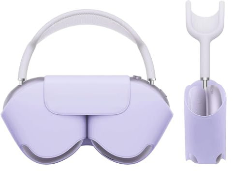 EspZanthic Hülle Kompatibel für Airpods Max 1/2, Schlafmodus Kompatibel, Anti-Kratzer und Anti-Staub, Tragbare Tragetasche Schutzhülle für Airpod Max, Licht Violett