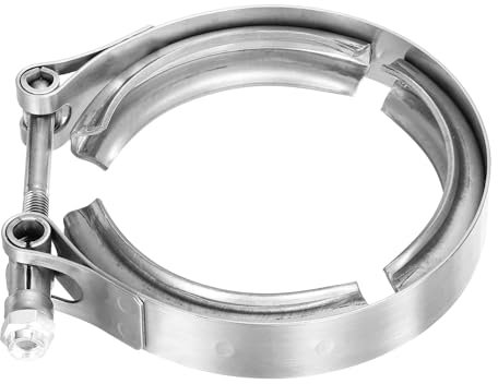 sourcing map 2.75 V Band Clamp 304 Stainless Steel for Exhaust Systems Downpipe Exchange Exhaust Accessories, Adjustment Range 70mm / 2.76inch