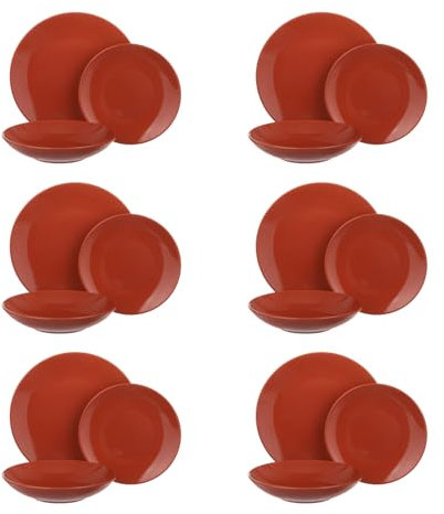 Servizio 18 piatti terracotta mattone Style