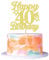 Blumomon 3 Pack Happy 40th Birthday Cake Toppers Gold Glitter Hello 40 Cheers to 40 Years 40 & Fabulous Cake Pick 40th Birthday Anniversary Party Decorations Supplies