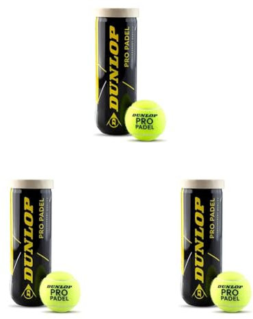 DUNLOP Pro Padel – Padel Bälle für Wettkämpfe und Turniere (1x3er Dose) (Packung mit 3)