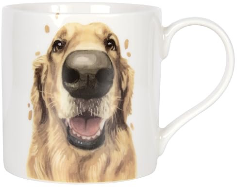 LESSER & PAVEY Golden Retriever Mug Robert James Hull Tea and Coffee Mugs for Hot Drinks | Fine China Printed Mugs for Kitchen & Home | Reusable Ceramic Cups for Every Occasion | Gifts for Women & Men
