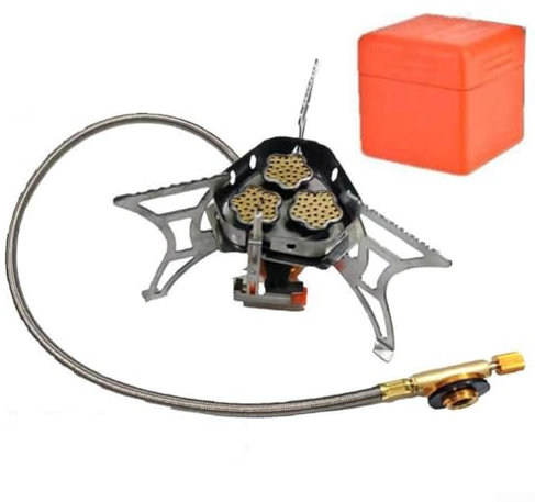 3 Heads Gas Stove for Camping and Hiking Portable 5800W Folding BBQ Furnace