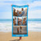 LKSCUDIY Serviette de Plage personnalisée Photo,Serviette de Bain en Microfibre,Douce et à séchage Rapide pour Voyage,Bord de mer,Camping,Salle de Sport,5photos
