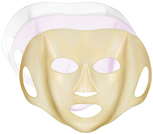 GNHG 3 Pcs Silicone Mask,Patch Silicone Visage Anti Ride Réutilisable, Visage Facial de Vapeur Masque Silicone, Masque de Beauté,Soins pour Le Visage