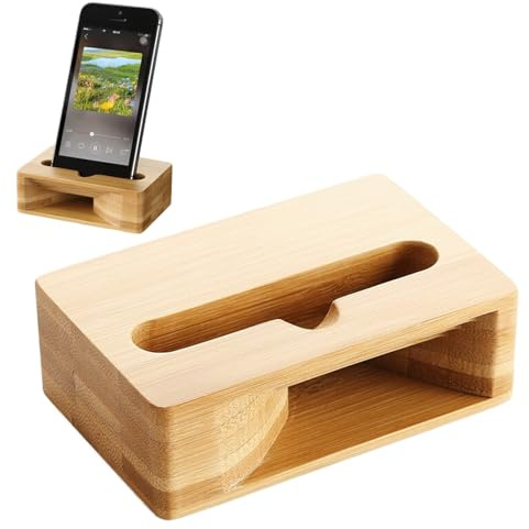 Holztelefonverstärker - handgefertigter natürlicher Soundlautsprecher, akustisches Mobilfunkdock | Verbesserte Lautstärke -Clarity -Anrufe Musik, Smartphone -Riser -Lautsprecherstand, nachhaltige