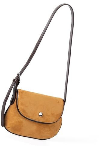 Oxxggkao Praktische Wildleder Handtasche Multipocket Organisation Umhängetaschen Bequem Zu Tragen Büro Wesentliche Wildleder Sättel Tasche, aprikose