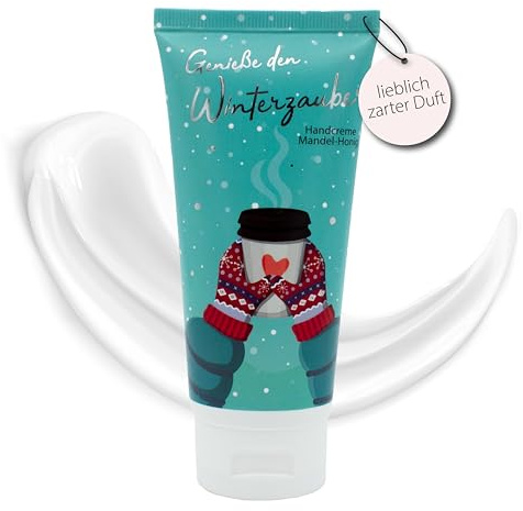 kda Winterzauber Handcreme Mandel-Honig 100 ml – Feuchtigkeitsspendende Handpflege für trockene & beanspruchte Hände – Pflegende Creme mit Honig & Mandelöl, limitierte Winteredition (1)