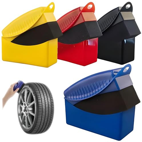 4 Pièces Esponjas Limpieza para Neumáticos, Esponjas Aplicadoras para Coche | Cepillos Esponjas Limpieza para Neumáticos,Esponjas de Cera para Ruedas de Coche,Lavable Reutilizable Esponja para Neumáticos