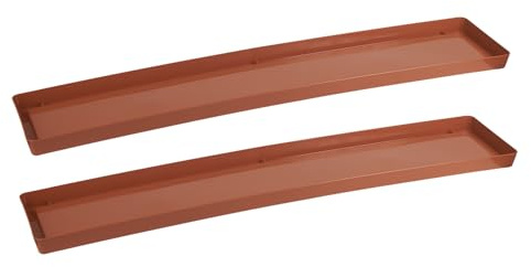 Tymar Sottovaso rettangolare per fioriera, 70 cm, set da 2 pezzi, modello IP (terracotta)