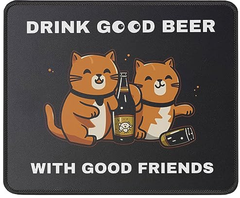 Bier Trinken Mit Freundin Katze Mauspad Waschbar Mausmatte Rutschfeste Mauspads Für Arbeit Spiele Laptop 25X30Cm
