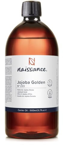 Naissance Aceite De Jojoba (No. 233) 900ml – Vegetal Refinar Prensado En Frio – Natural, Hidratante Para Cara, Pelo, Uñas, Barba, Cuerpo, Cutículas - Vegano Sin Hexano