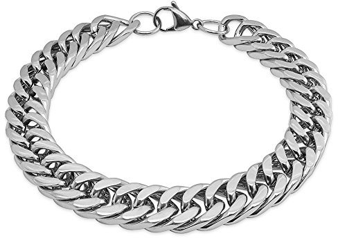 SoulCats Armband Edelstahl Königskette Armkette, Farbe: Silber, Stärke: 10 mm