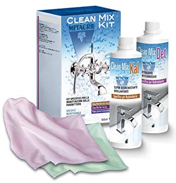 Metacril Clean Mix Kit - Kit Assortito Pulizia per RUBINETTI - Detergente Protettivo e Anticorrosivo + Disincrostante Concentrato