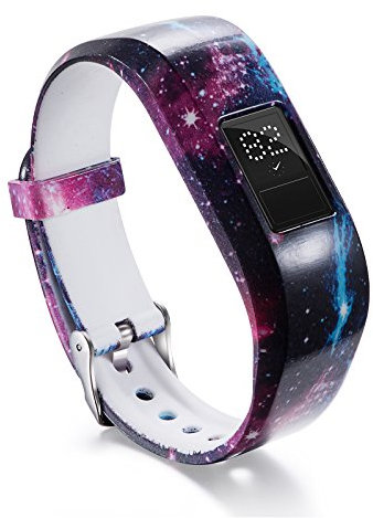 Ruentech Kinder-Ersatzarmband für Garmin Vivofit Jr. 2, Kinder-Fitnessarmband, in Kinder-Größe, verstellbar, gemustert, aus Silikon
