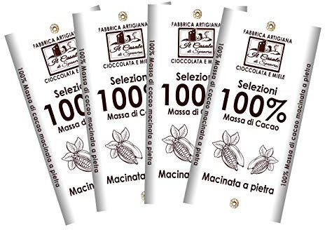 Set Tavolette MASSA DI CACAO 100% - 4pz da 140gr (560gr)- Cioccolato Fondente 100% Artigianale MADE IN ITALY - Il Casale Di Spanora