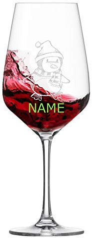 Schott Zwiesel - Copa de vino tinto [botón] – Diseño navideño + nombre personalizado – MeinGlas (motivo 03)