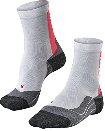 FALKE Damen Laufsocken Achilles W So Funktionsmaterial schützt die Achillessehne 1 Paar, Weiß White-Red 2028, 41-42