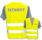 Bedruckte Warnwesten mit ISO-Leuchtstreifen * Standard- oder Reflex-Druck * Thema Sicherheit & Team, Warnweste Begriffe Security:Security (Reflektierend), Farbe + Größe:Gelb (3XL/4XL)