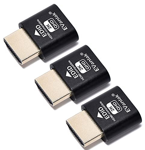 EVanlak HDMI Plugs Headless Premium Aluminum Display Emulator Light Revelation Dummy Plug Headless Ghost Machines Fit Anyone with a Headless GUI Server 1920x1080@60Hz-3Pack