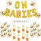 JOYMEMO Zwillinge Baby Dusche Dekoration Set Gold mit Oh Babys Ballon Banner Cake Topper für Jungen oder Mädchen