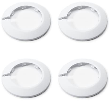 MroMax Passend für 6 cm Außendurchmesser, Flansch-Wasserabdeckung, Dekoration, weißer PP-Kunststoff, 63 mm, Rosettenrohrmanschette für Wandrohr, Rohrdekoration, 4 Stück
