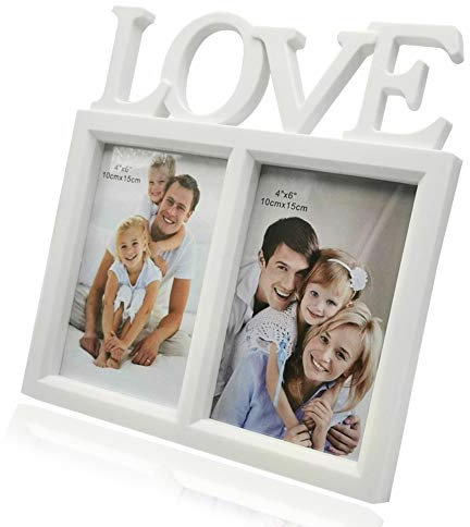 SwirlColor Cornici 10x15 per Foto Cornici Foto da Tavolo Cornici Foto Bianche Love in Plastica da Appoggio 1pz