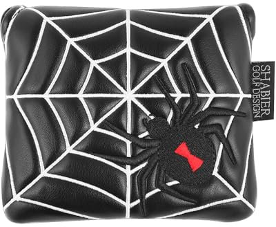 Outdoor Leisure Golfschläger, Putter-Schlägel, Spider-Stickerei, PU-Leder, Magnetverschluss (schwarz)