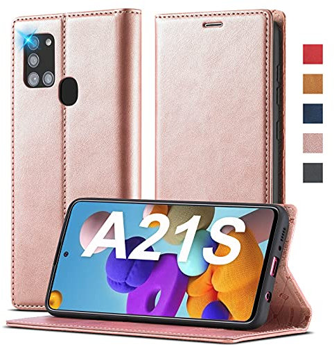 Ailicici für Samsung Galaxy A21s Hülle Leder [Mit Schutzfolie][Kartenfach]Handyhülle für Samsung A21s Hülle Klappbar Leder Flip Wallet 360 Stoßfeste Case A21s Klapphülle, für Samsung Galaxy A21s Hülle