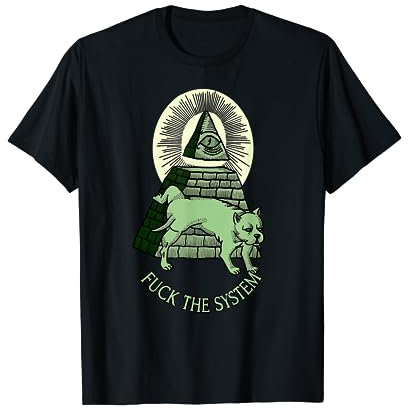 Anti-Illuminati NWO All Seeing Eye Pyramide Mason Men Women T-Shirt