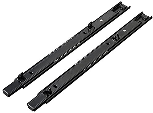 1 Pair Drawer Slides Keyboard Shelf Adjustable Under Desk Computer Slides Ball Bearing Runners for Shelf/Drawer (Color:Black,Size:280mm/12in)