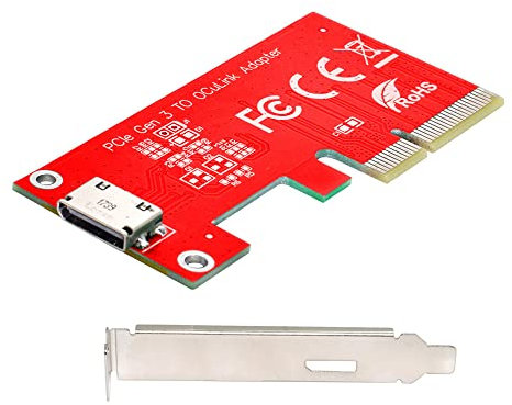 NFHK PCI-E 3.0 Express 4.0 x4 auf Oculink Externer SFF-8612 SFF-8611 Host-Adapter für PCIe SSD mit Halterung