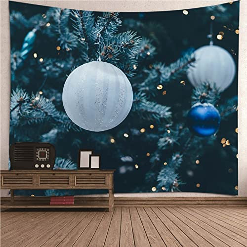 Bishilin Kinder Natale 2021 Tappeto da Muro Albero di Natale Ballspine per Decorazione Natalizia, 150x130CM