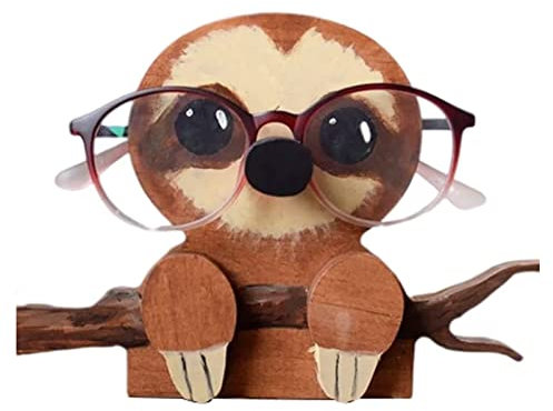 LNJ Brillenhalter Tier - Brillenständer Aus Holz - Lustige Handgeschnitzt Tierform Sonnenbrillenhalter ? Brillenablage - Gläser Display Aufbewahrung Geschenk Für Schreibtisch Home Office Deko