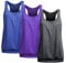 UNibelle Donna Canotta Estiva Canotte Sportive Canottiera Senza Maniche Palestra Tank Top, Pacco da 3, Pacco da 3_ Blu/Viola/Grigio Scuro, XL