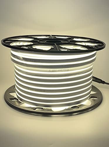 LEDZEIT - Profi Serie - LED Neon Flex Licht Band 50m Außen und Innen, Warmweiß, Dimmbar, Diffusion, 220V-240V, light Tube, Leiste, Wasserdicht, Flexibel für Gebäude, Geschäft, Projekt, Dekoration