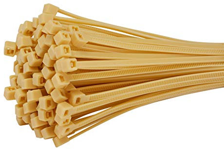 Fix&Easy Kabelbinder 2,5x100mm Bambus beige 300 Stück UV- und Wetterbeständig Set für Garten Sichtschutz Schilfrohrmatte Balkonsichtschutz Terrasse Bambusmatte Bambuszaun Bambuswand