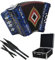 SofiaMari NSM3412 Ziehharmonika Akkordeon-Paket: 34 Tasten, 12 Bass, 3 Schalter-Akkordeon mit Hülle und Riemen (Sol/GCF Deep Blue Pearl) (NSM-3412-DBP-SOL)