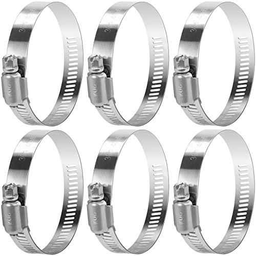 oumuik Pipe, Jubilee, Hose,Hose clamp, Ducting Clips/Clamp Stainless Steel 40-63mm Adjustable 6Pcs