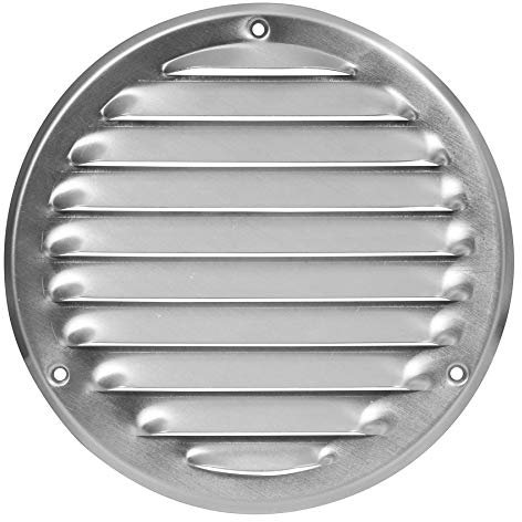 Lüftungsgitter, Metallgitter mit Insektenschutz (Rund, Ø 125 mm, Alu)