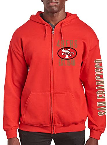 Junk Food x NFL – MVP Zip Hoodie – Unisex Erwachsene Kapuzen-Sweatshirt für Damen und Herren – Offiziell lizenzierte NFL Bekleidung