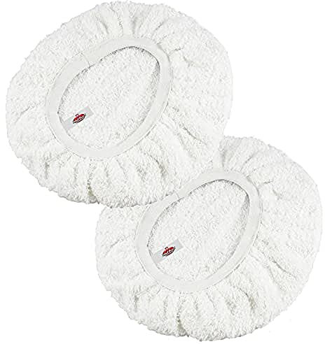 JQTOP Polierhaube, Baumwoll-Frottee für Exzenterpolierer, zum Auftragen oder Entfernen von Autowachs oder Politur (2 Stück)