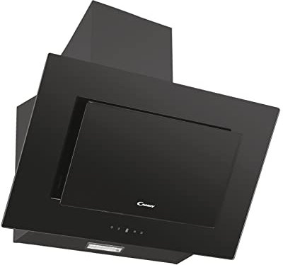 Candy CDG6BG, Campana Extractora Decorativa 60CM, 3 Niveles de Potencia, 65W, 303,2M3/H, Filtro de Carbono Opcional, Panel Aluminio Antigrasa, Iluminación LED, 63DB, Negro
