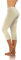 sesto senso Damen Leggings Beige Hautfarbe 3/4 Capri Baumwolle Mädchen Fitnesshose Sporthose Bunte Yoga L Beige